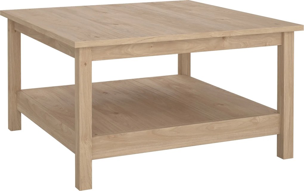 Kwadratowy stolik kawowy z półką Madrid, jackson hickory