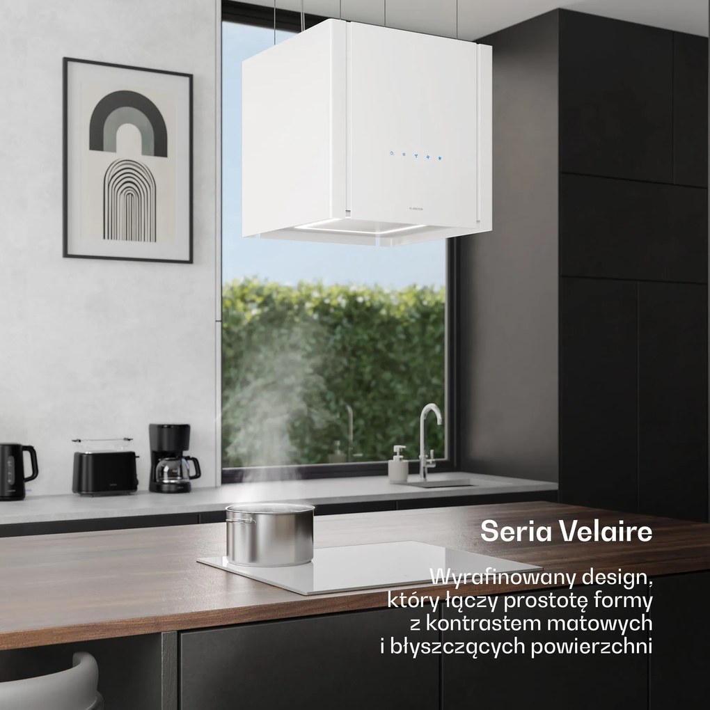 Klarstein Velaire 40cm 600,8m³/h Okap Wyspowy Biały