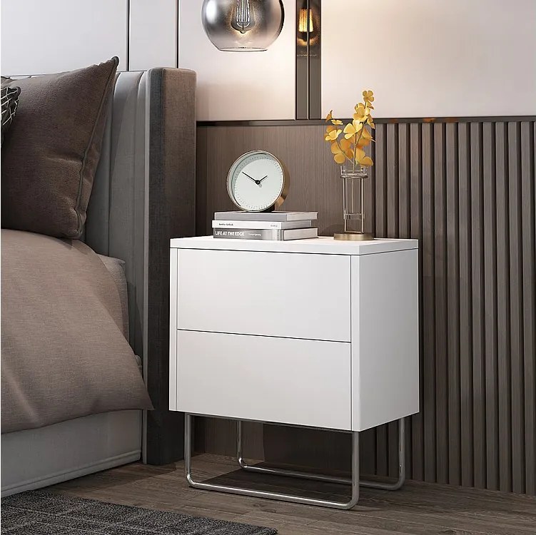 Stolik nocny biały 45x25x50 calvin