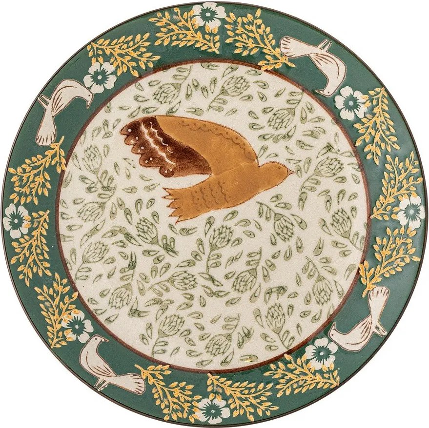 Zielony kamionkowy talerz deserowy ø 16 cm Hezha – Bloomingville