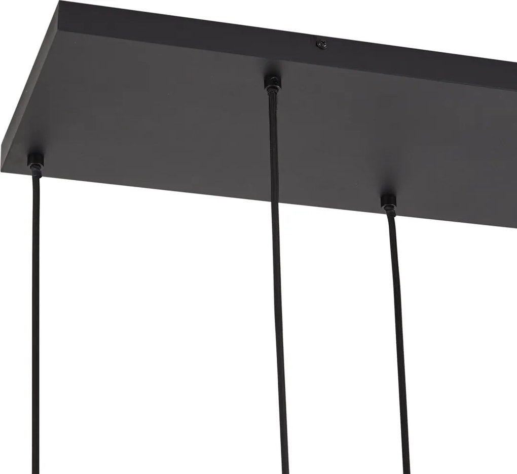 Designerska lampa wisząca czarna z przydymionym szkłem 6-źródłowa - Ana