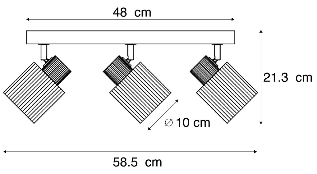 Nowoczesny reflektor drewniany z przydymionym szkłem, 3-punktowy, obrotowy i przechylny - Gracy Nowoczesny Oswietlenie wewnetrzne