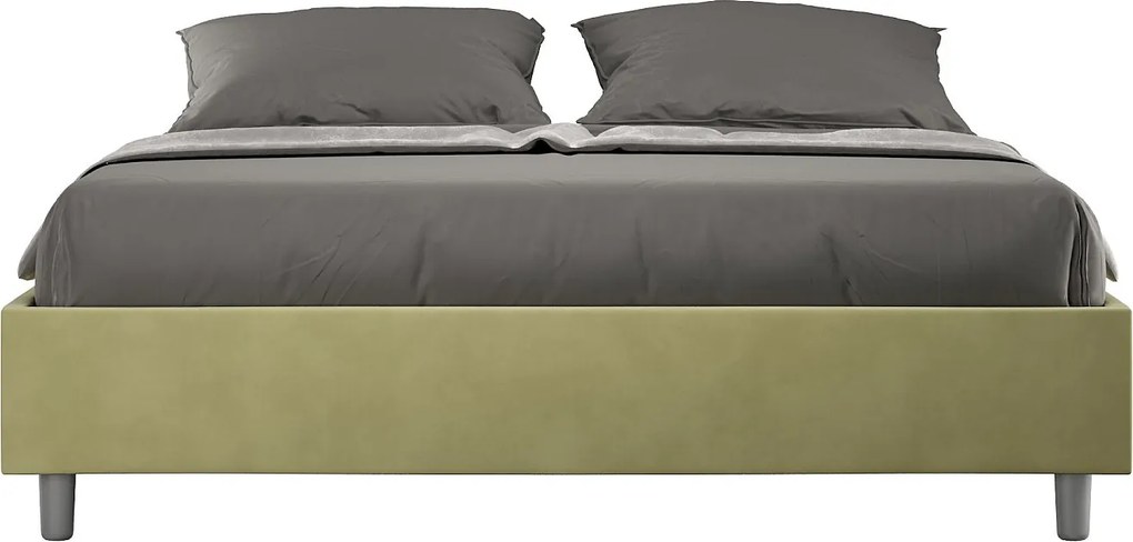 Łóżko bez stelaża tapicerowane 160x200 microfibra Zielony Azelia