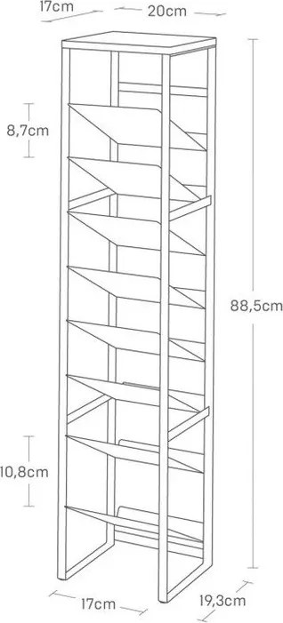 Biały metalowy regał na wino liczba butelek 16 20x88,5x19 cm Tower – YAMAZAKI