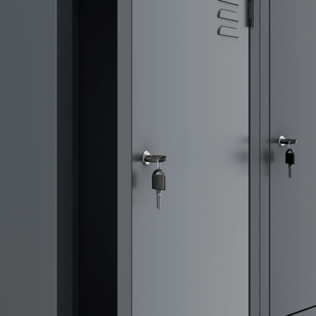 Szafa metalowa ubraniowa typu L JULIA, 800 x 1850 x 450 mm, antracytowa