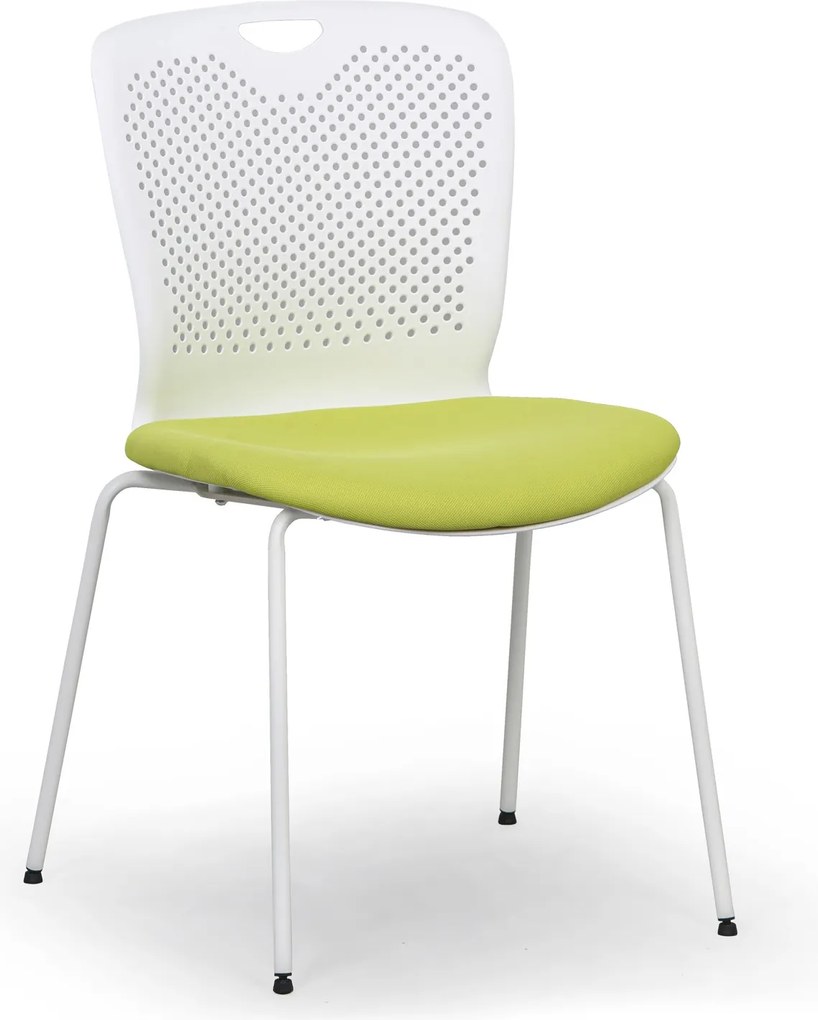 Krzesło konferencyjne plastikowe OPEN, biały/zielony