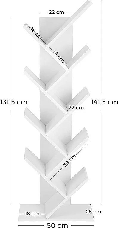 Półka na książki Valora LBC11WTV1 Biała płyta wiórowa do salonu