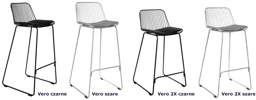Czarne industrialne krzesło barowe do wyspy - Marlo 2X