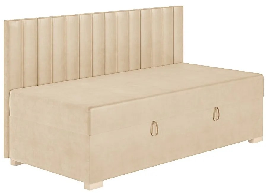 Beżowe łóżko dziecięce ze schowkiem i materacem 90x200 cm Chill – Ghado
