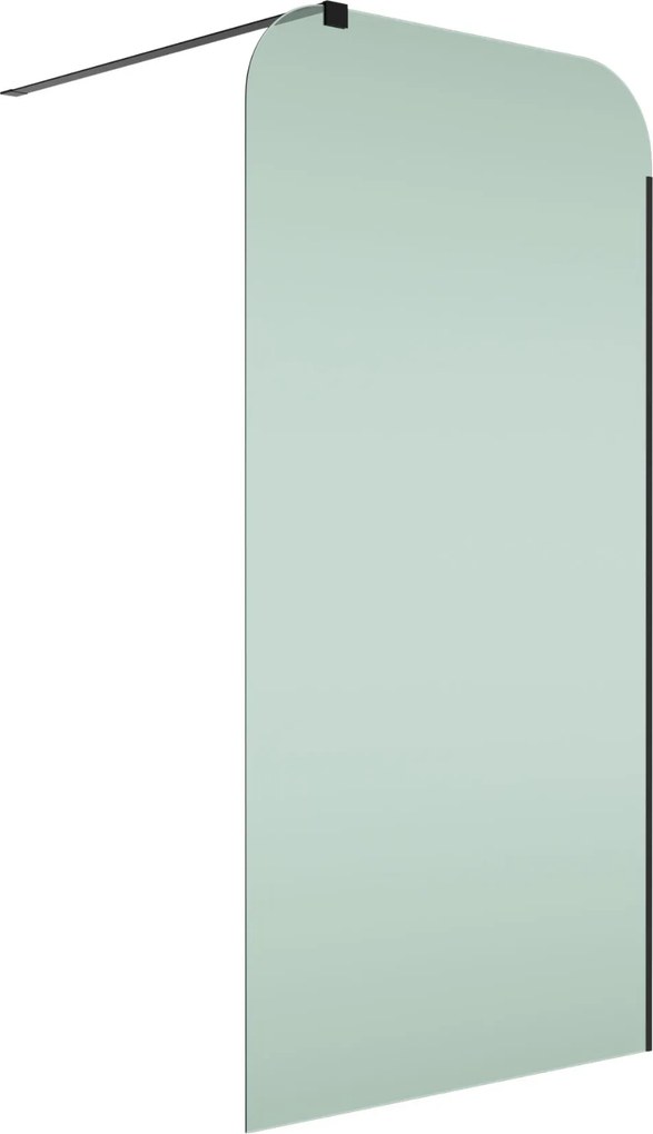 Ścianka prysznicowa WALK IN zielona 8mm MOLIS green square MASSI | rożne rozmiary : Kolor profili kabiny - czarny, Szerokość ścianki - 120 cm, Typ montażu - WALK in FIX (Do ściany)