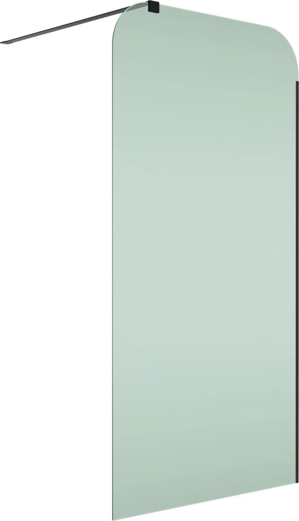 Ścianka prysznicowa WALK IN zielona 8mm MOLIS green square MASSI | rożne rozmiary : Kolor profili kabiny - czarny, Szerokość ścianki - 90 cm
