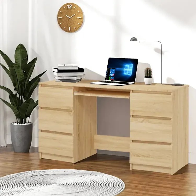 Minimalistyczne biurko w kolorze dębu sonoma - Sanmi