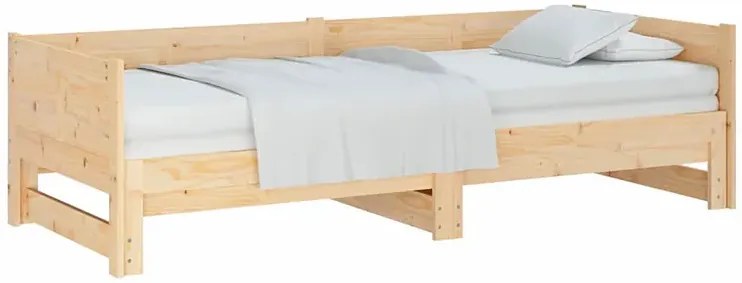 Łóżko rozsuwane z naturalnego drewna 2x(80x200) cm - Eluwin 3X