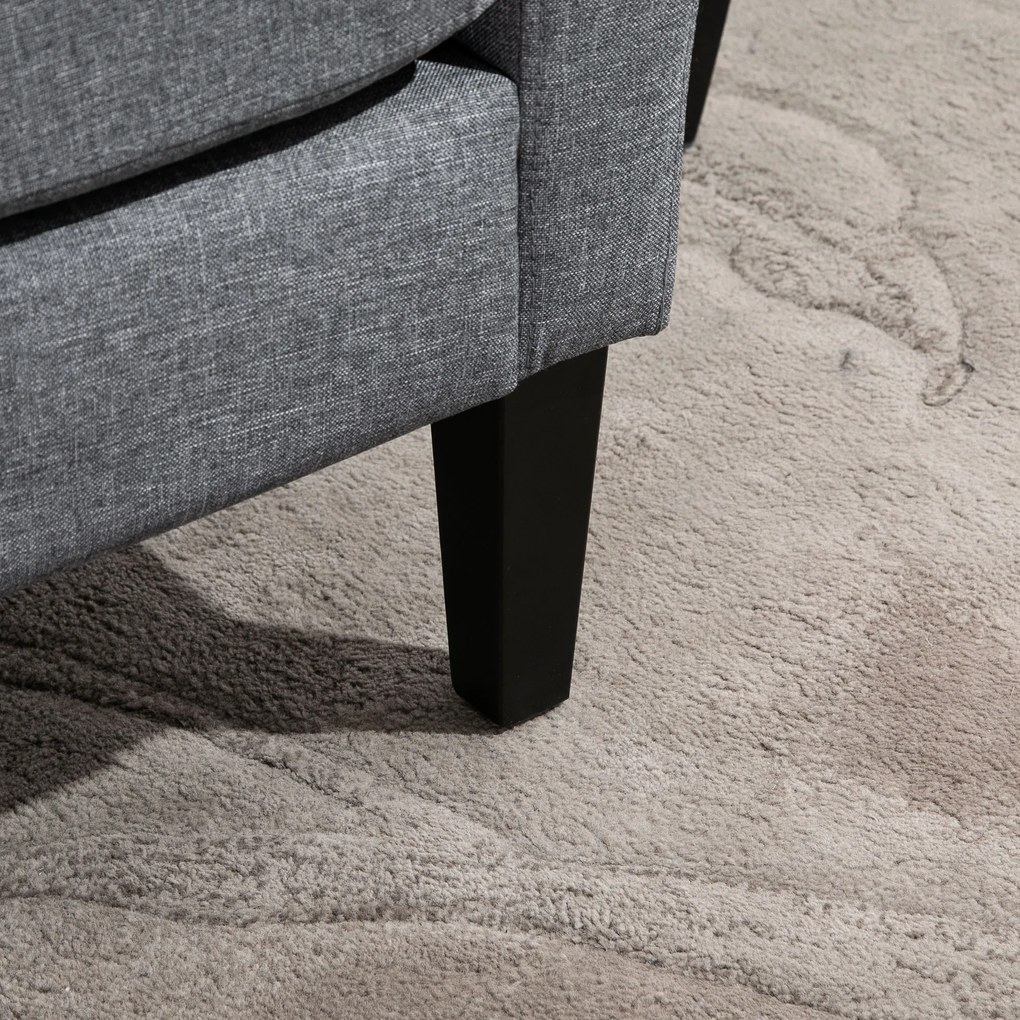 HOMCOM Fotel jednoosobowy fotel relaksacyjny krzesło jednoosobowe fotel tapicerowany drewniane nóżki tkanina lniana jasnoszary