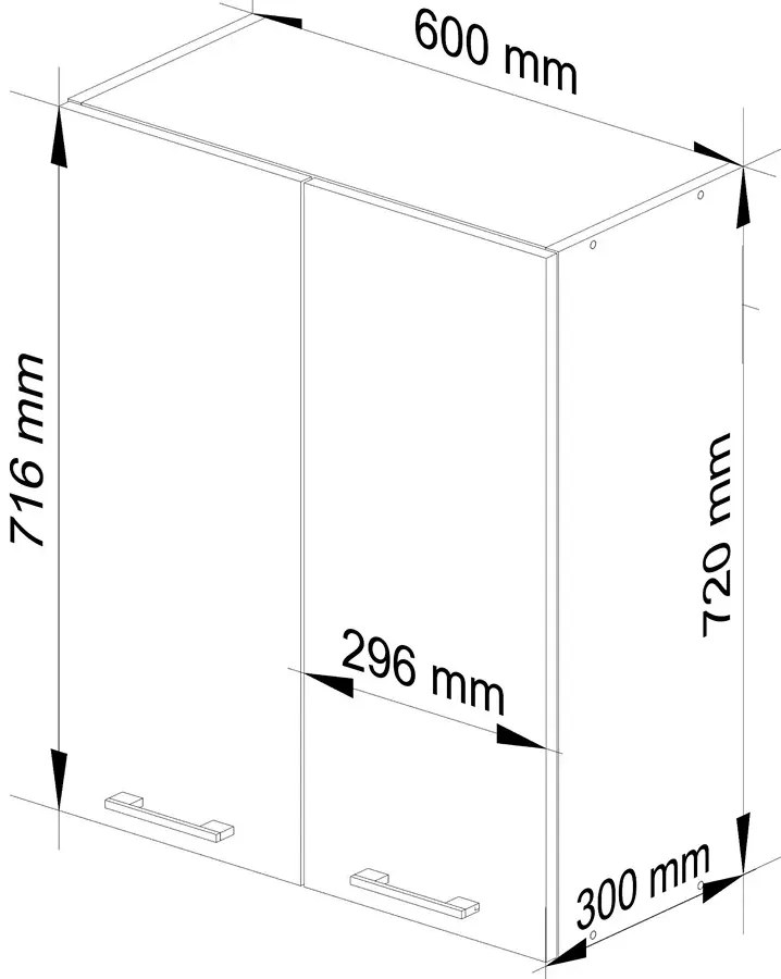 Biała górna szafka kuchenna 60 cm D5-K67