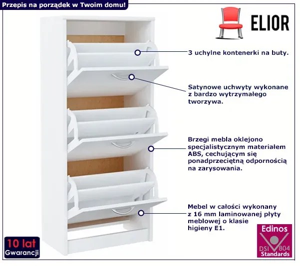 Biała szafka na buty K5-N14