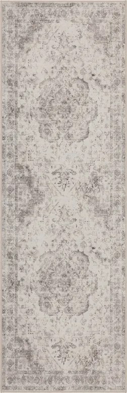 Dywan vintage INKA Medalion z Efektem Postarzenia Beżowy 80 cm x 250 cm