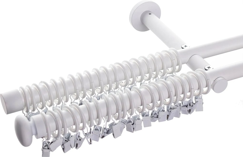 Karnisz podwójny Modern white matt 160cm
