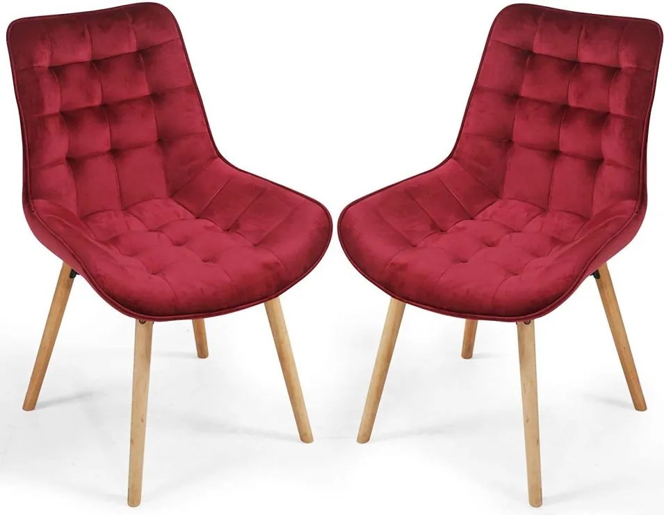 Zestaw krzeseł do jadalni, ciemnoczerwony, 2 szt