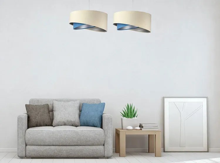 Beżowo-srebrna nowoczesna lampa wisząca - EX998 C3-C44