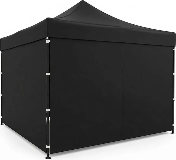 Pawilon ogrodowy eventowy FGA1, 3x3 m, automatyczny ze ściankami - namiot zamykany, czarny