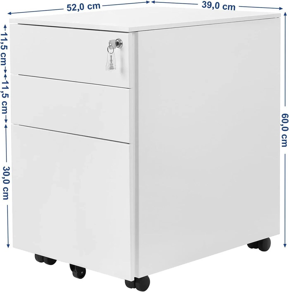 Biały kontenerek na kółkach D1-F52