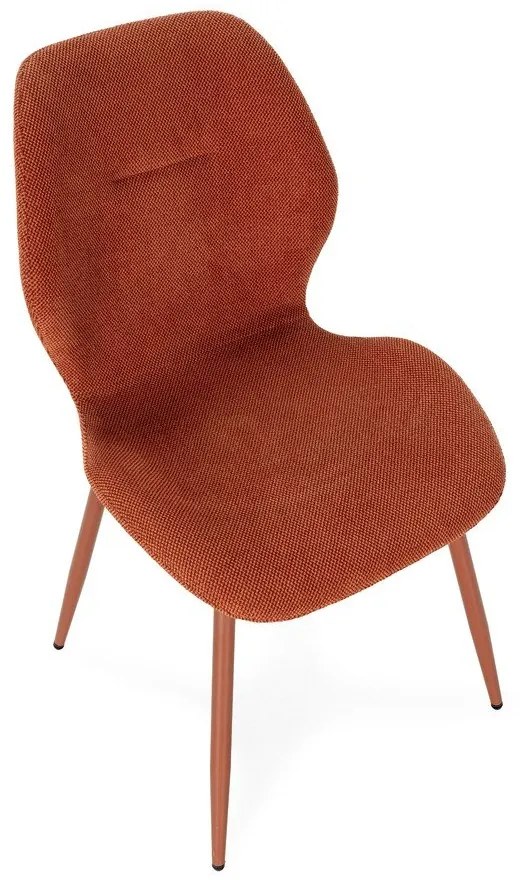 Tapicerowane krzesła zestaw 4 szt. w kolorze terakoty Ansu – Marckeric