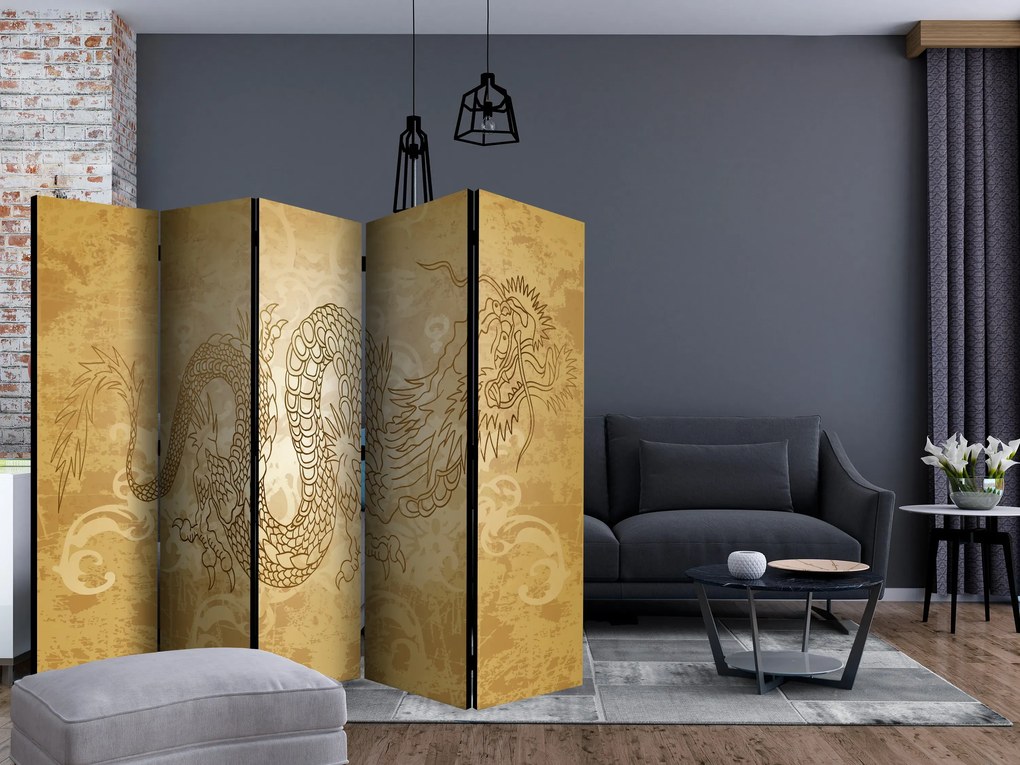 Parawan akustyczny Orient 225x172 cm 5-częściowy beżowy ARTGEIST B