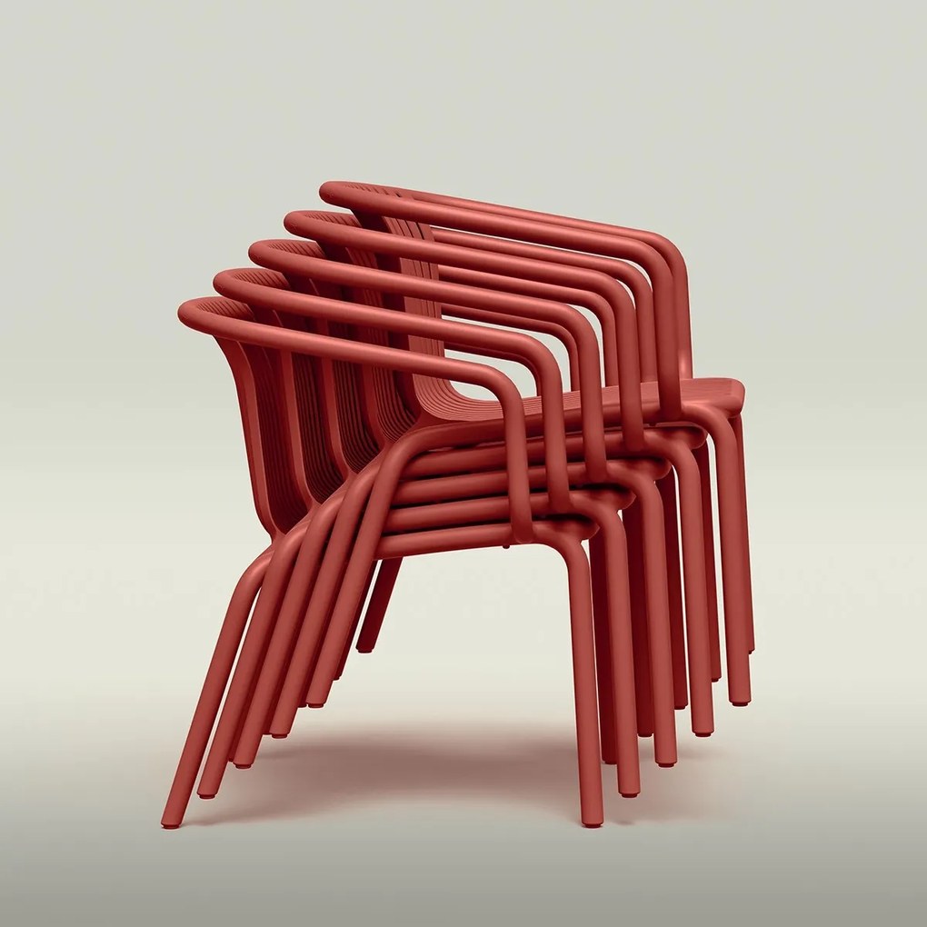 Plastikowy fotel do ogrodu Brene, z podłokietnikami