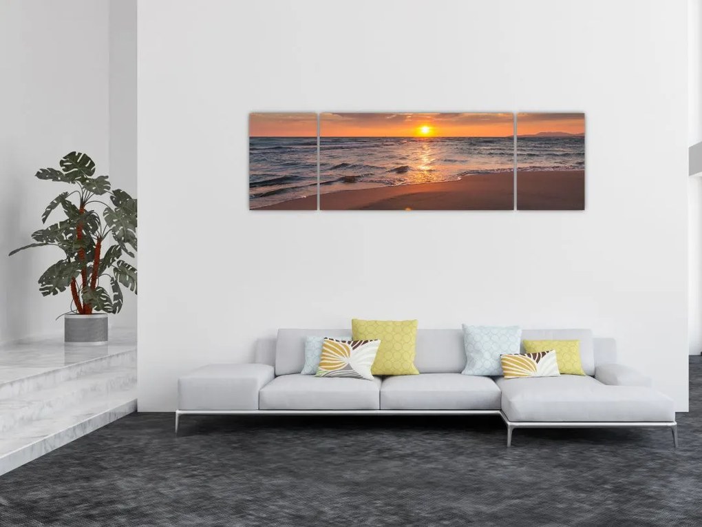 Obraz serca na piasku (170x50 cm)