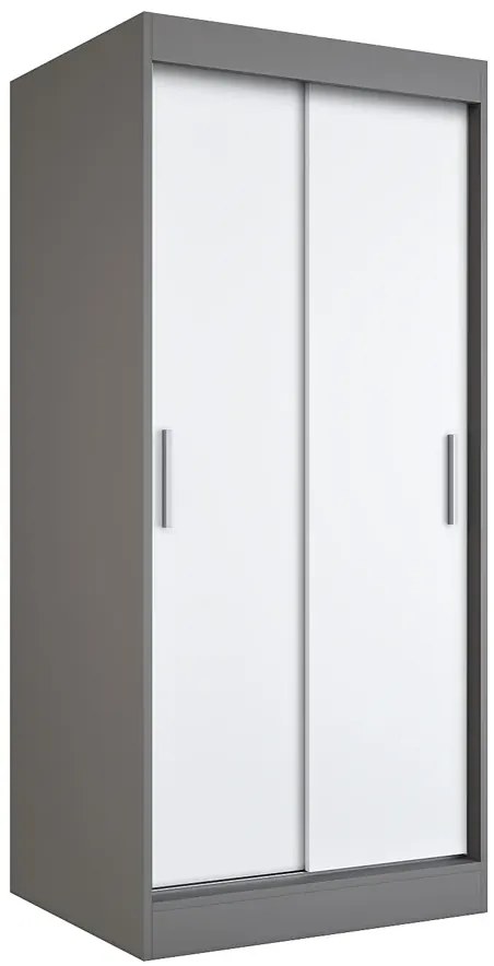 Szafa wolnostojąca przesuwna antracyt + biel T3-W38