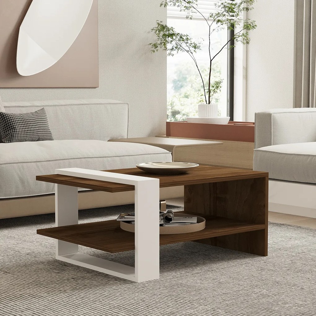 Stolik kawowy Gaye Walnut White