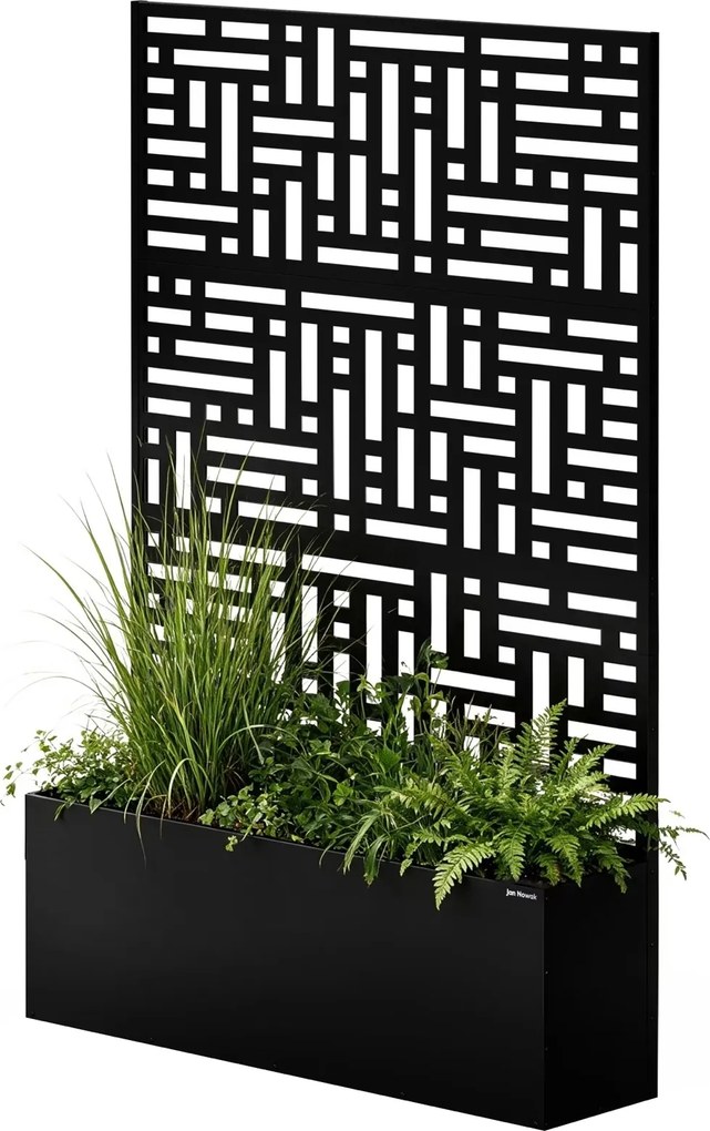 Pergola ogrodowa metalowa z donicą Rose 120 × 30 × 180 cm, kolor czarny