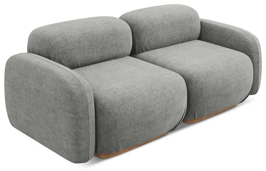 Szara sofa modułowa z materiału bouclé 190 cm Ailani – Makamii
