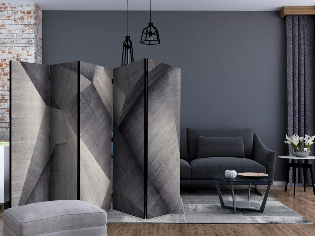 Parawan dwustronny Tła i desenie 225x172 cm 5-częściowy czarny ARTGEIST B