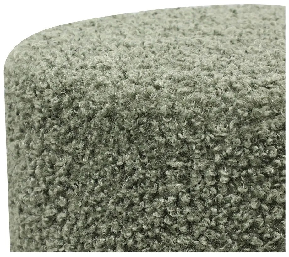 Zielony puf z materiału bouclé Ejby – House Nordic