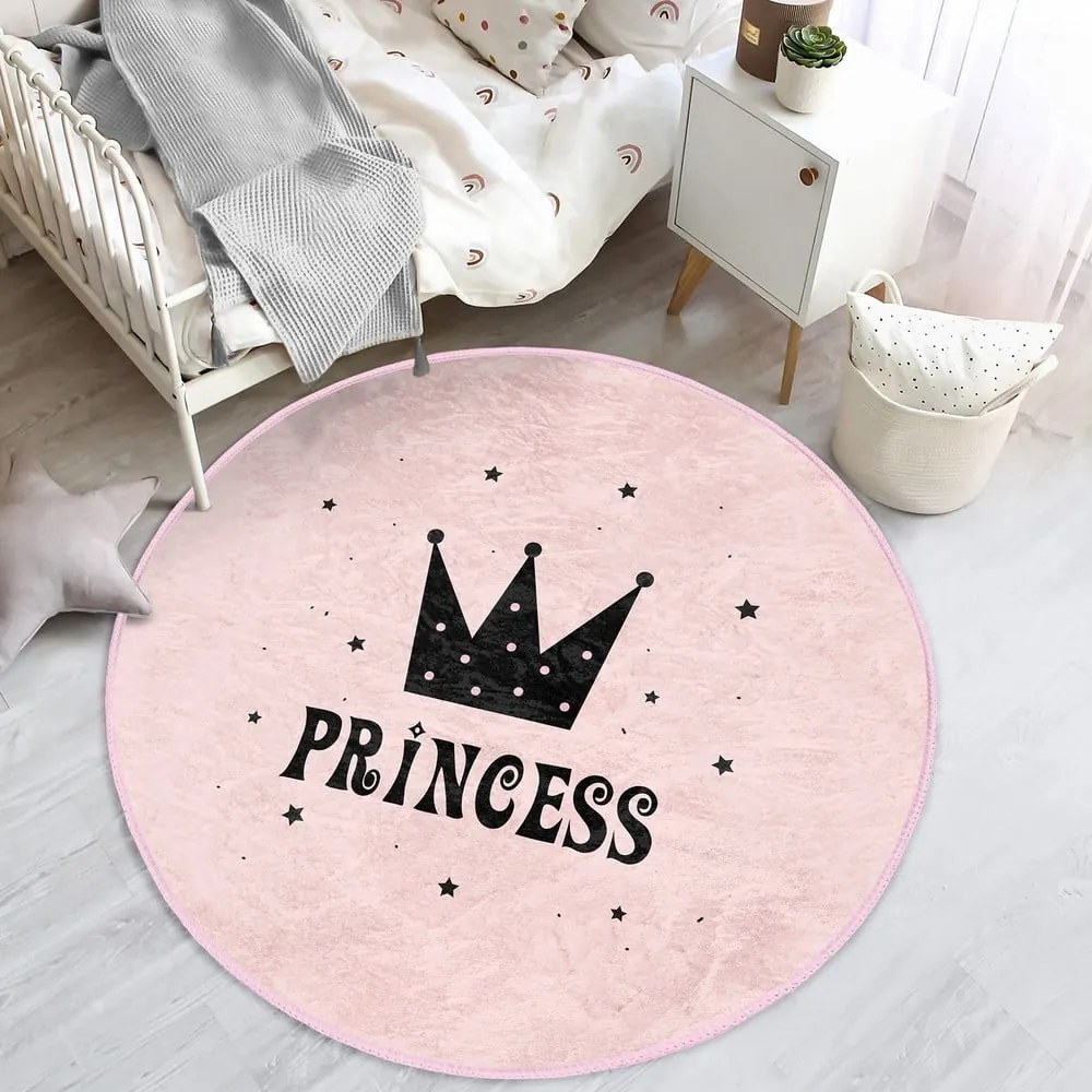 Różowy dywan dziecięcy ø 120 cm Comfort – Mila Home