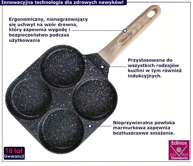 Czarna Patelnia Do Jajek I Placuszków G7-S92