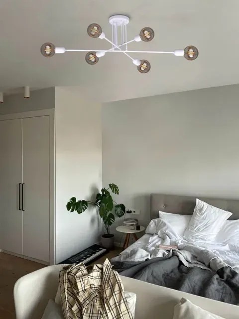 Biała metalowa lampa sufitowa patyki bez kloszy - 2X A726 B3-M51