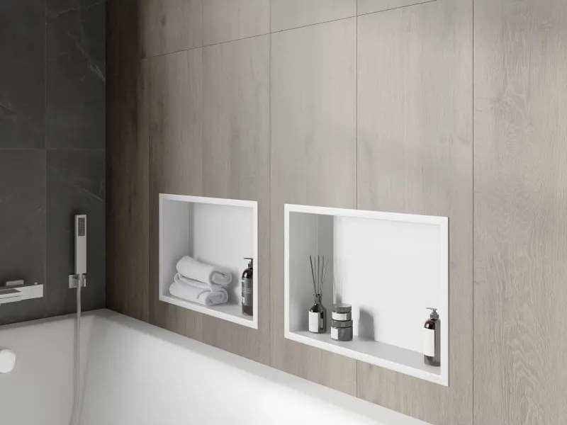 Mexen X-Wall-R półka wnękowa z kołnierzem 45 x 30 cm, biała - 1920453010