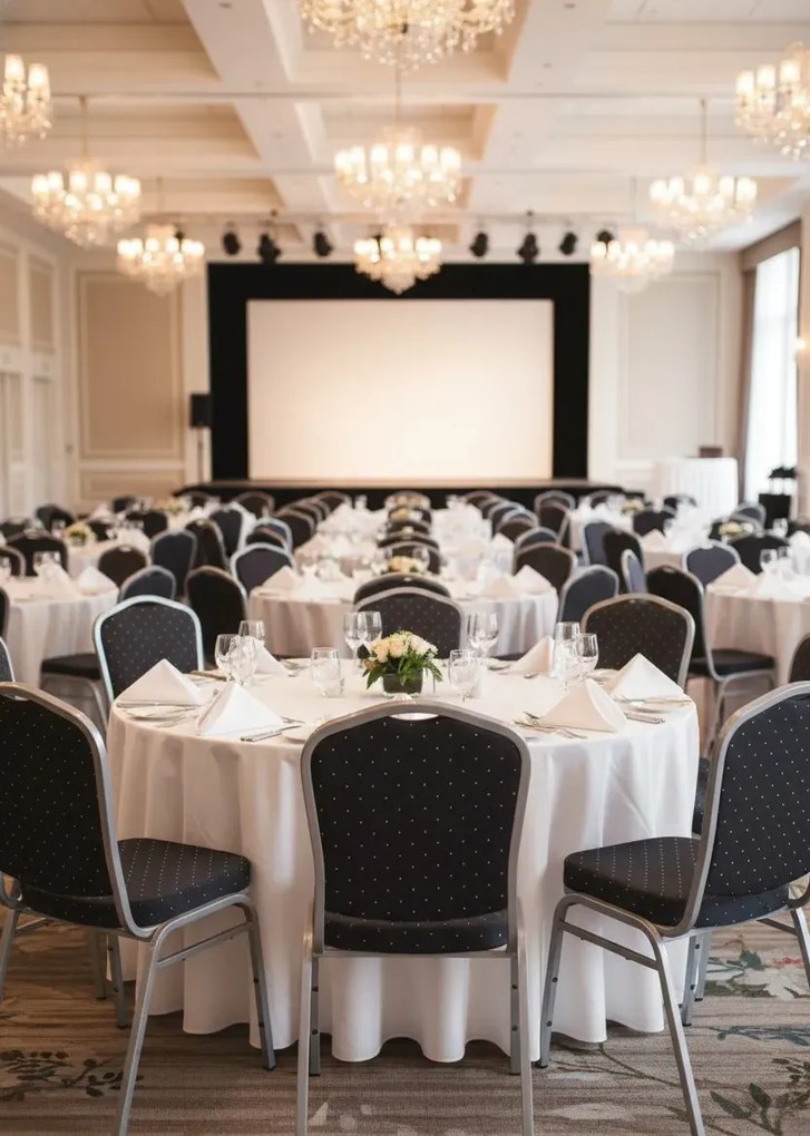 Czarne sztaplowane krzesło bankietowe G6-W56