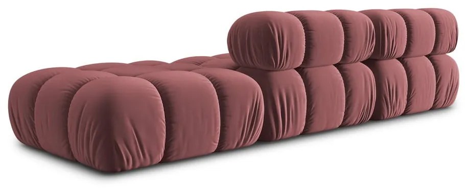 Różowa aksamitna sofa 282 cm Bellis – Micadoni Home