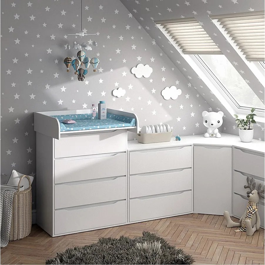 Przewijak dla dziecka biały 83.6x69.7x117 ruben