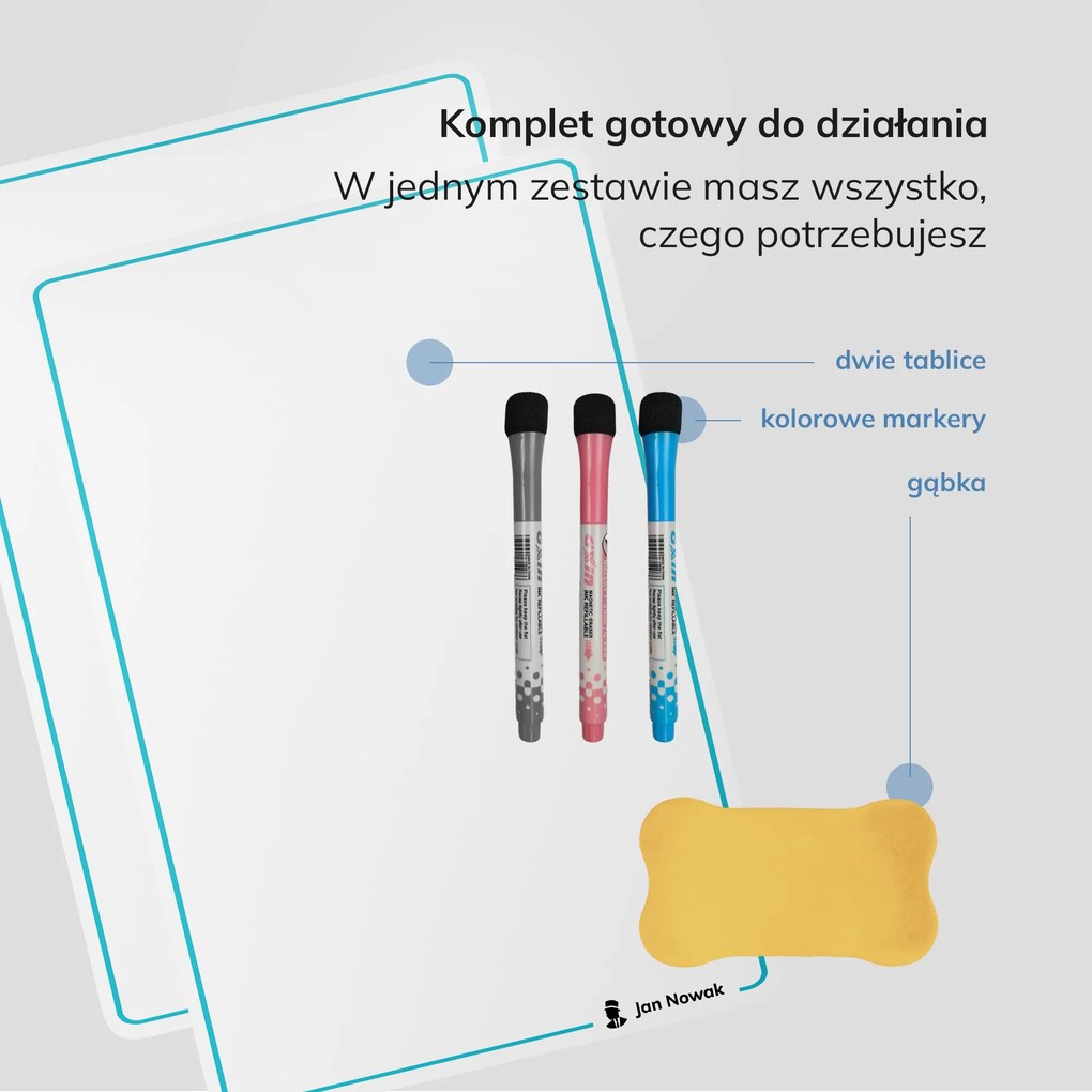 Flipchart magnetyczny mały, 390x590 mm, zestaw 2 szt: MAGNETO