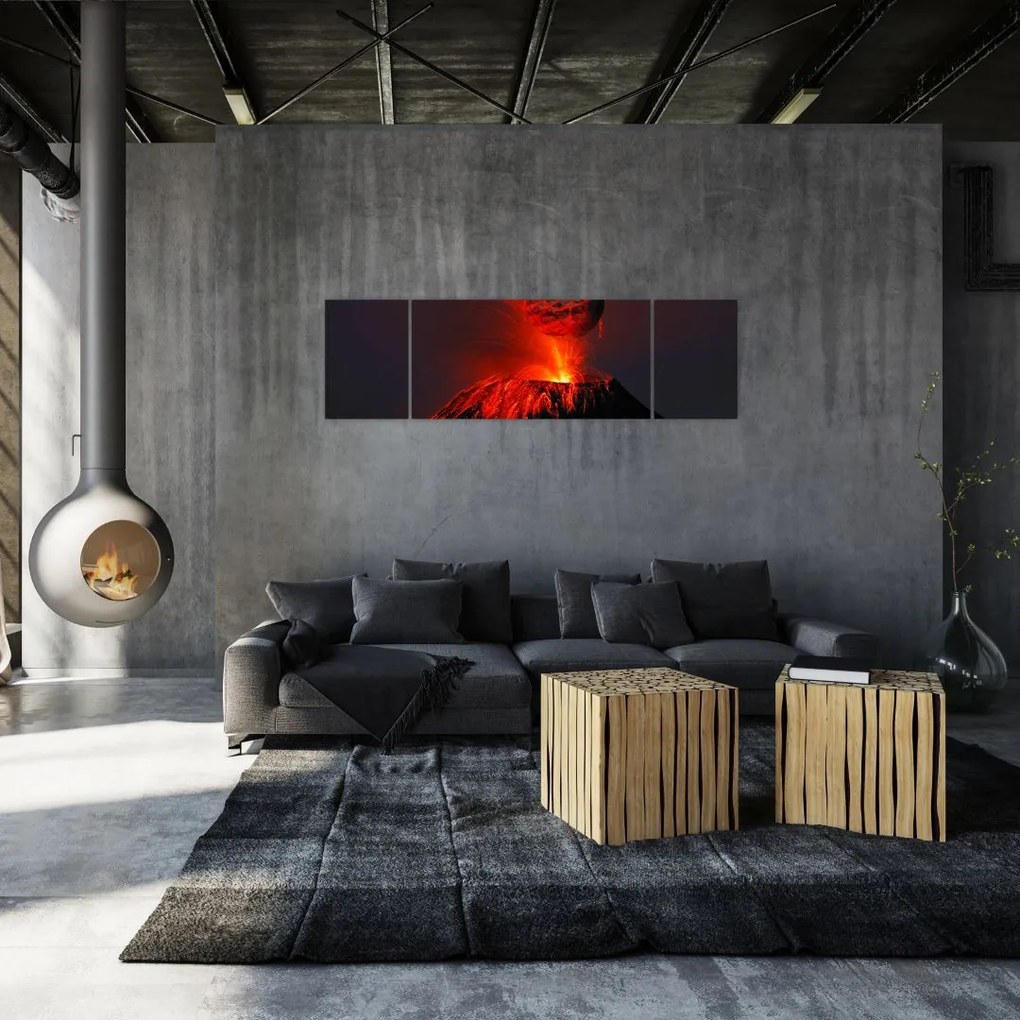 Obraz wulkanu (170x50 cm)