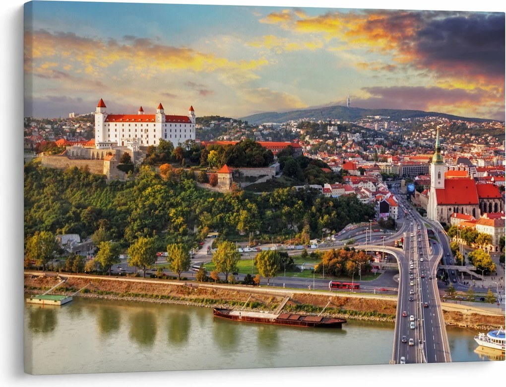 Obraz - Panorama Bratysławy, Słowacja (70x50 cm)
