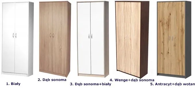 Regał biurowy zamknięty dąb sonoma - Koris