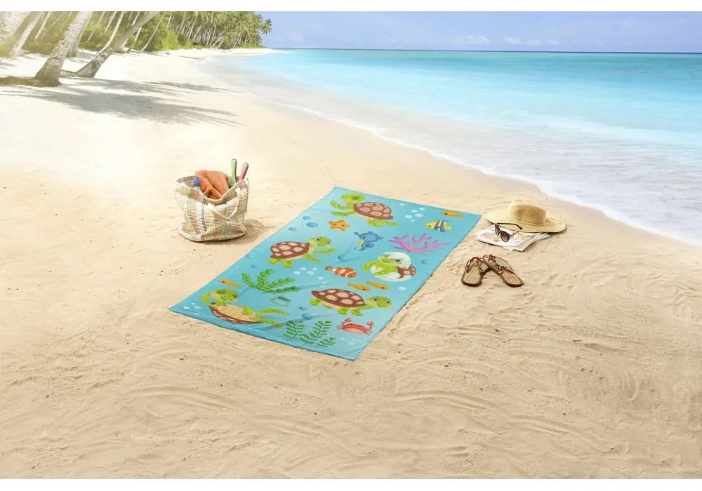 Niebieski ręcznik plażowy 75x150 cm – Good Morning