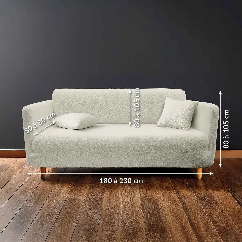 Kremowy elastyczny pokrowiec na sofę 3-osobowy Laina – douceur d'intérieur