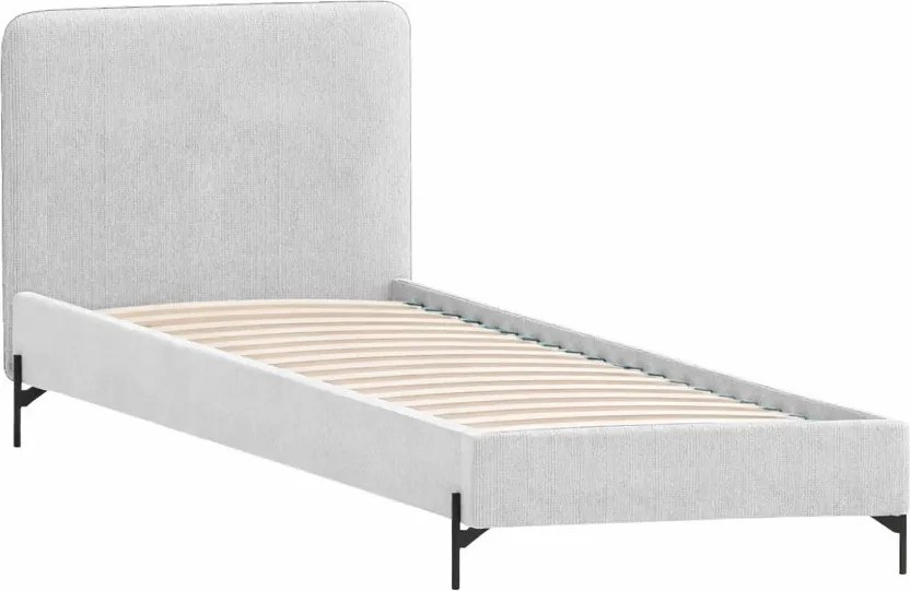 Jasnoszare tapicerowane łóżko ze stelażem 90x200 cm Barker – Ropez